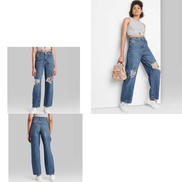 NWT Wild Fable Super High Rise Distressed Baggy Slouchy Relaxed Jeans - Picture 9 of 9